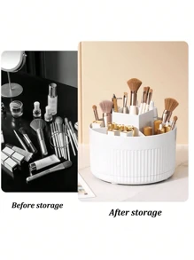 Rotating Storage Box Makeup Brush Holder Cosmetic Organizer Desk Makeup Organizer Eyeshadow Brush Pen Cup Rotating Cosmetic Organizer Box High-End Lipstick Skincare Makeup Brush Holder Bathroom Decor Fall Decor Makeup Organizer Back To School