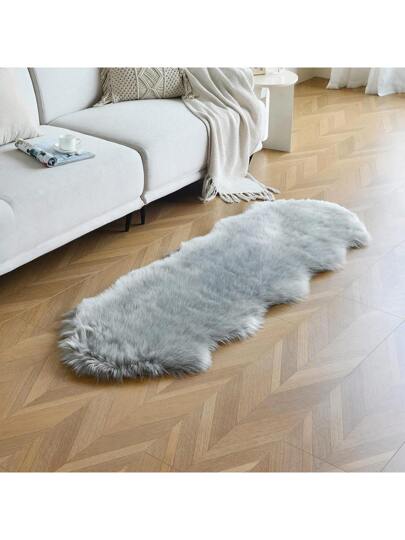 Faux Fur Vloerkleed Sheepskin Shag Fluffy Fuzzy Grijs Runner Rugs Bedroom Bedside Bed Vloer Living Room Plush High Density Cushion Tapijt Super Sofa Hoes