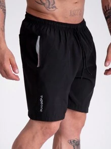 Kit 2 Men's Tactel Sports Shorts Tactel Bermuda Shorts With Elastane Summer Running - Màu Khaki - Xem 4