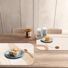 Ovale en vierkante PU-placemat, waterdichte oliebestendige warmte-isolatie, eettafelmat voor thuis