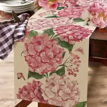 1/2/6 件夏季春季粉色绣球花桌旗/桌垫/餐垫，花卉蝴蝶厨房餐桌装饰，季节性家居装饰室内外派对用品桌面装饰，派对装饰，婚礼装饰，餐厅厨房装饰，房间装饰，家居装饰 - 彩色 - 查看 12