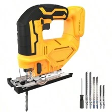 Jig Saw Compatible With Dewalt 20V Battery (Battery Not Included) Cordless Jigsaw With LED Work Light, 0°- 45° Bevel Cuts, 3 Orbital Settings For Straight/Curve/Bevel/Circle Cutting Tools