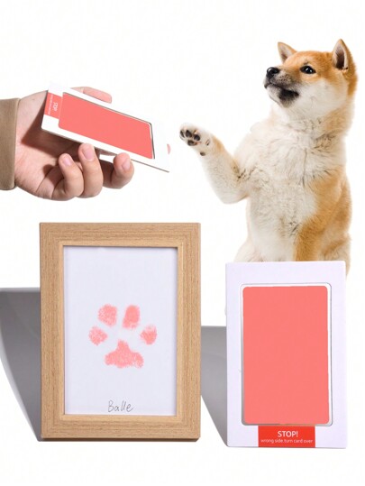 A Non-Contact Ink Pad With A Pet Paw Print Kit, A Pet Track Ink-Free Pad For Keeping Cat/Dog Paw Print Pet Souvenirs And Pet Photo Frame