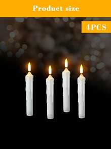 6 piezas de luces de velas sin llama con forma de cono LED, luces intermitentes a pilas con control remoto y temporizador, aptas para fiestas de cumpleaños, hogar, habitación, Halloween, decoración navideña, fiestas de vacaciones, reuniones