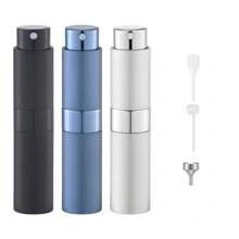 3pcs/Set 10ML Refillable Perfume Bottles, Refillable Perfume Atomizer Bottles, Perfume Travel Spray Bottles, Mini Portable Empty Liquid Containers, Travel Essentials, Beach Travel Storage Bag