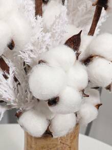 3 Stücke, Schilfrohr, 3 Köpfe, Flockung, Künstliche Pflanze, Künstliche Blume, Weiß, Polyesterfaser Material, PE Material, Heim Dekorationen, Garten Dekorationen, Studentenwohnheim Büro Dekorationen, Party Event Geburtstags Party Dekorationen, Valentinstag Dekorationen, Hotel Restaurant Wohnzimmer Schlafzimmer Hochzeit Bankett Küche Garten Dekorationen, Frühlings- und Sommer-Dekorationen - Verschiedenfarbig - Übersicht 11