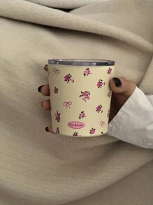 1 件 800 毫升玫瑰和蝴蝶结图案双层不锈钢保温咖啡/茶壶，适合办公室、餐厅、户外以及圣诞节、情人节、母亲节、返校节的礼物 - 彩色 - 查看 14