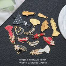 5/15pcs Fashionable Enamel Elegant Woman Lipstick/Hat/Bag/High-Heeled Shoes Charm Plated Alloy Pendant DIY Women Bracelet Necklace Earrings Jewelry Making Craft Accessories, Gifts For Lovers & Friends - Multicolor - View 4