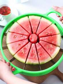 Easy-Grip Stainless Steel Watermelon Slicer - Large Manual Cutter For Perfect Cantaloupe & Watermelon Slices, Ideal For Home And Restaurant Use - Fluorescent Green - View 9