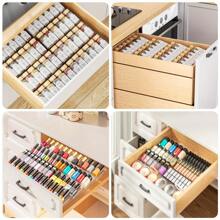 Spice Drawer Organizer, Clear Acrylic Drawer Seasoning Organizer, Expandable From 11'' To 22'' Kitchen Spice Rack Organizers And Storage For Drawer (Jars Not Included)