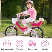Set de equipo de protección infantil, rodilleras, rodilleras infantiles, protectores infantiles, con muñequeras y coderas, 6 en 1 para monopatines, patines en línea, hoverboards, bicicletas (rosa blanco)