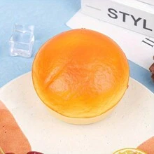 1pc Butter Cheese Cake Squishy Toy, Soft Slow Rising Stress Relief Toy, Realistic Food Model, Photography Prop - Yellow - View 3