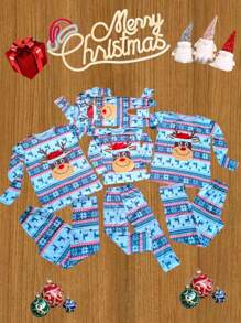 Pijama Pareja Fiestas Decembrinas Foto Familiar Navidad - Blanco - Ver 5