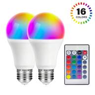 LED Light Bulb Dimmable, A21 RGBW Color Changing Light Bulb, 16 Color Choices & 4 Lighting Modes, 9W 60W Equivalent, AC 110-130V, E26 Screw Base With Remote Control For Home Decor, Bedroom, Stage, Party - 1 Pack