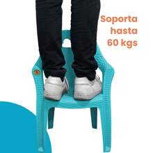 Paquete de 4 sillas infantiles para niños, uso en interior y exterior, ideales para preescolar, resistentes y cómodas, muebles escolares para áreas de juego, clases y actividades educativas - Azul - Ver 7