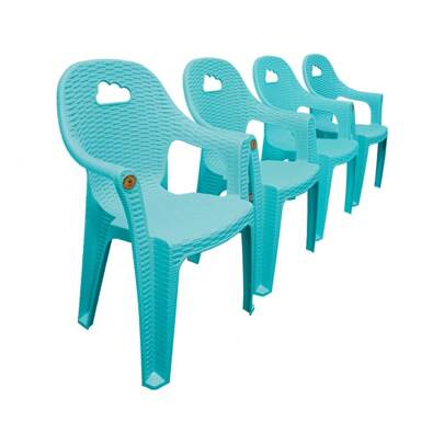 Paquete de 4 sillas infantiles para niños, uso en interior y exterior, ideales para preescolar, resistentes y cómodas, muebles escolares para áreas de juego, clases y actividades educativas