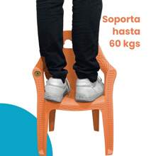 Paquete 4 Sillas Infantil Para Niños Interior Exterior Preescolar - Naranja - Ver 7