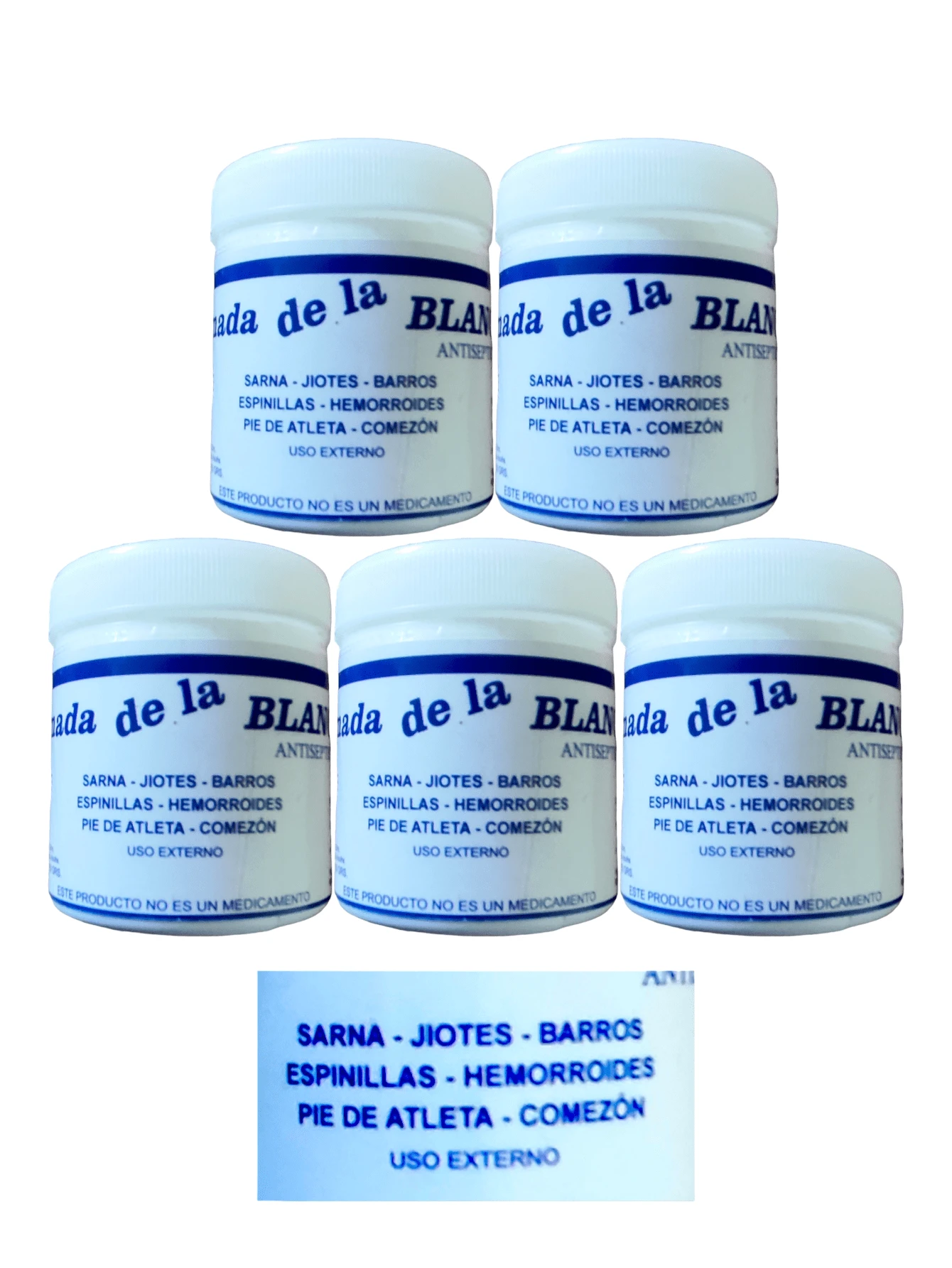 Crema de la Blanca Espinillas 5 Piezas - Azul y blanco - Ver 1
