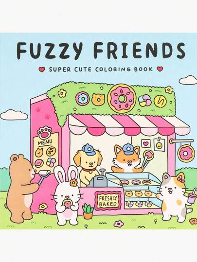 1 Stück Malbuch für Erwachsene mit niedlichen gruseligen Kreaturen in gemütlichen Momenten als Entspannungsgeschenk, Rückkehr zur Schule, Schulbedarf