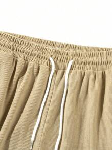 Men's Casual Corduroy Shorts, Versatile Knee-Length Pants - Apricot - View 5