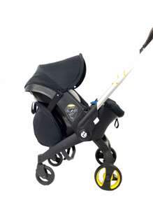 1 pièce Sac de rangement pour poussette noir, sac à dos de grande capacité avec sangle d'épaule réglable, compatible avec le siège-auto/poussette Doona