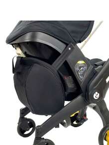 1 pièce Sac de rangement pour poussette noir, sac à dos de grande capacité avec sangle d'épaule réglable, compatible avec le siège-auto/poussette Doona