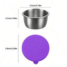 6pcs/1pc 304 Stainless Steel Condiment Dishes, 1.5oz Airtight Sauce Cups With Lids, Leak-Proof Salad Dip Dressing Bowls For Picnics, Kitchen, Christmas Gift,School Supplies