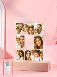 1 Đèn ngủ LED ghép ảnh đôi tùy chỉnh, Đèn ngủ ảnh và chữ acrylic cá nhân hóa, Đèn ảnh tùy chỉnh, Đèn LED ghép ảnh cá nhân hóa, Khung ảnh đôi, Quà tặng ghép ảnh cá nhân hóa, Đèn ngủ phòng ngủ, Quà sinh nhật, Quà tặng cặp đôi, Quà kỷ niệm ngày cưới độc đáo, Quà tặng cho vợ/bạn gái/bạn bè, Quà Giáng sinh cho anh ấy/bạn trai/chồng, Lịch ngày lễ - Tám bức ảnh + bài hát âm nhạc - Xem 5