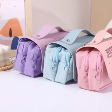 Sanrio Sanrio Hello Kitty & Kuromi & Pochacco Pencil Case,Pink Heart Zipper,Large Capacity Pencil Case, Waterproof Double Pen Case,Cartoon Stationery Bag,Multi-Functional Stationery Box - Cartoon Anime Design, Pencil Case, Storage Container