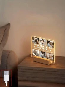 Regalo personalizado con foto para la familia, artículo de decoración del hogar personalizado, placa de acrílico con luz nocturna con foto impresa, regalo de cumpleaños para la familia, regalo de vacaciones para la familia, ornamental, exquisito, elegante, sobrio, moderno personalizado, único, regalo ideal, Día de San Valentín, decoración del Día de San Valentín, graduación, vida lenta del verano, artesanía personalizada, vintage, decoración navideña, para el día de la inauguración de la casa