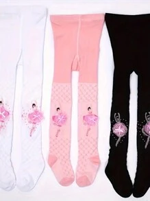 1 Paar neue weiße Stirrup Tanztights für Mädchen, Ballettleggins, Prinzessin Ganzkörperanzug für Kinder