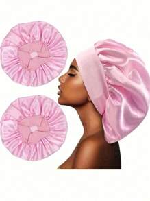 1pc Silk Bonnet For Sleeping, Satin Hair Bonnets, Soft Elastic Band Silk Sleep Cap, Silk Hair Wrap For Curly Hair Home Bathroom Decor Fall Decor Back To SchoolHair Bonnet