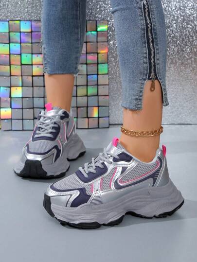 全新女式防滑厚底休闲运动鞋