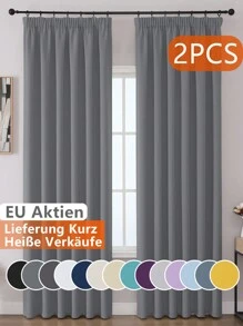 VEHEDE Set di 2 tende oscuranti beige per sistemi a binario, tende corte opache per camera da letto, con volant e nastro