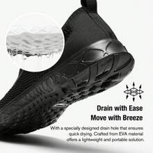 ALEADER Men's Stylish Water Shoes, Quick-Dry Xdrain Water Sneakers, Lightweight & Comfort Footed - All Black - View 5