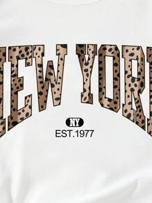 Tween 女童字母印花短袖上衣和阔腿裤 2 件/套 - 白色 - 查看 4