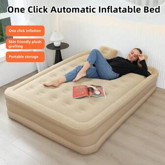 Inflatable Air Mattress, Luxury Camping Pad, PVC Inflatable Sleeping Mat, Luxury Double Camping Air Bed With Built-In Pump, Thick Pad