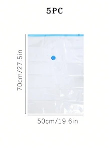 5/1 pièce Sac de rangement sous vide, sac de compression de voyage, sac de compression transparent, sac de rangement pour vêtements d'été, sac de rangement étanche en PVC, anti-insecte, anti-moisissure, convient pour couette, vêtements, usage domestique, linge de maison, couette, sac de rangement sous vide, sac de rangement pour chaussures, couette, sac de rangement pour vêtements, accessoires de voyage, convient pour armoire, chambre à coucher, rangement de vêtements de salle de bain, sac de rangement de voyage, sac de rangement gain de place pour la maison, sac de rangement de voyage