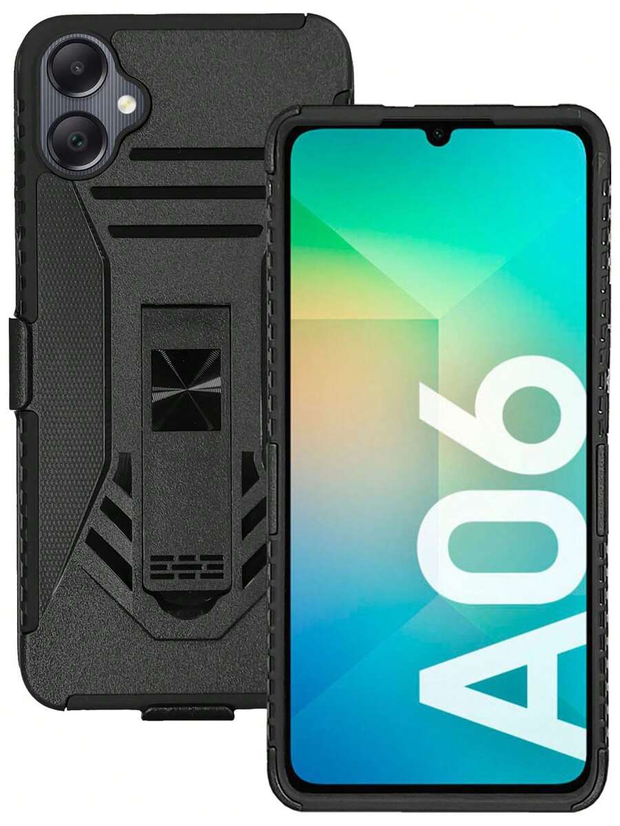 FUNDA USO RUDO CON CLIP REFORZADO O CON ANILLO PARA SAM GALAXY A06 - CLIP NEGRO - Ver 1