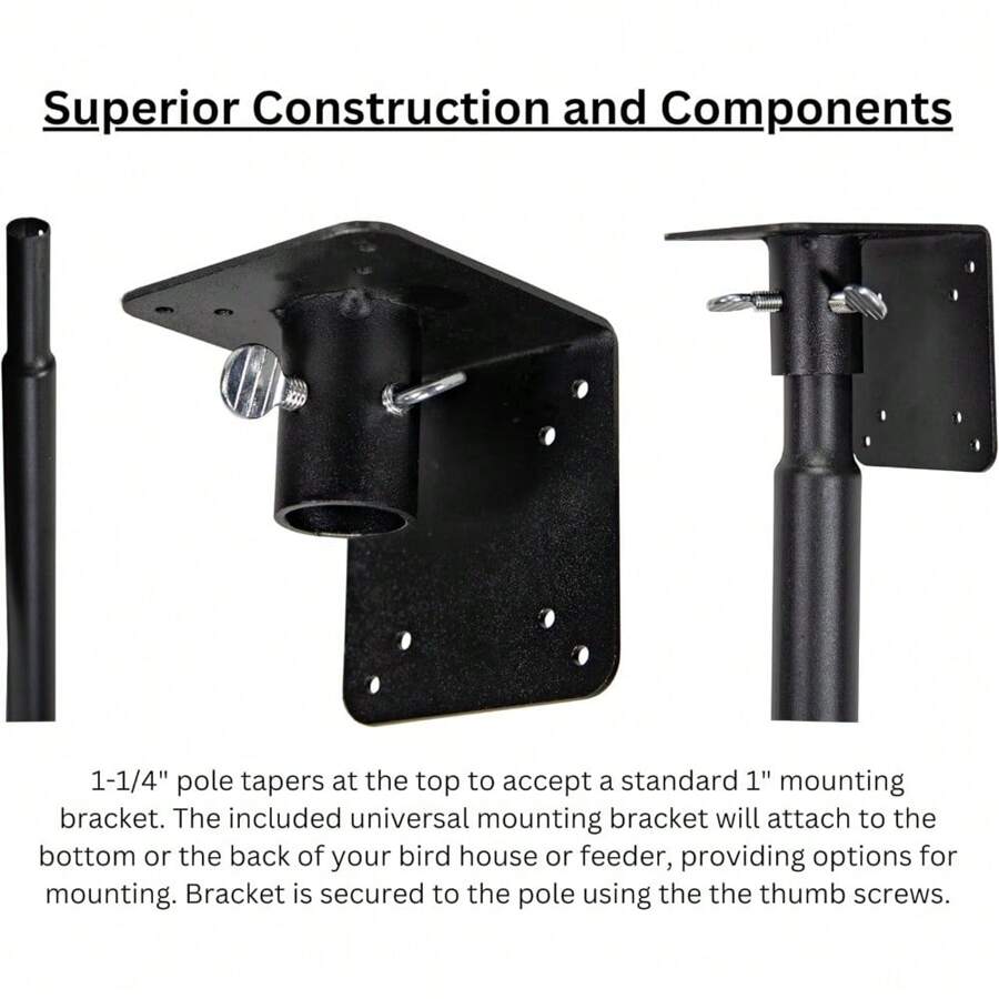 Universal Mounting Pole Kit - Great For Post-Mounted Bird Houses And