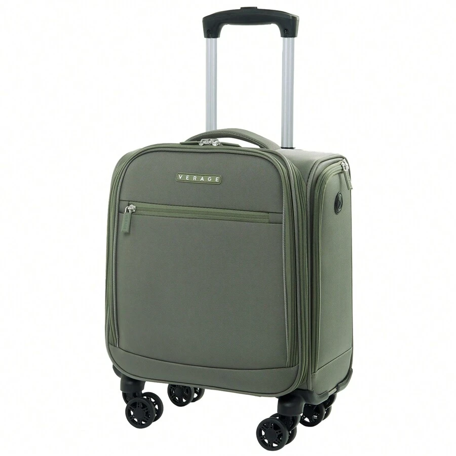 Verage Underseat Carry On Luggage With Spinner Wheels Small Suitcase Softside Lightweight Travel Bag Suitcase For Airlines, Men Women, Pilots And Crew Luggage Case Trolley Suitcase Spinner Suitcase Travel Luggage Travel Suitcase Hardshell Suitcase Suitcase Luggage Carry-On Suitcase With Wheels Travel Essentials For Men For Women For Vacation For Business Large Capacity Travel Essential Travel Accessories Travel Organizer Travel Stuff - Army Green - View 1