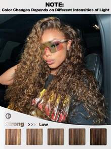 Human Hair Honey Blonde Highlight Loose Deep Wave Bundles Human Hair 12A Ombre Brown Deep Wave Single Bundles Human Hair Thick Tracks Weave Curly Bundles 4/27 Remy Sew In Bundles - Highlight & Piano - View 4