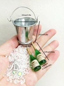 7pcs/Set Mini Dollhouse Accessories - Wine Bottles, Champagne Sets, 1:6/1:12 Scale Miniature Furniture Decorations, Suitable For Halloween/Thanksgiving/Christmas Gifts