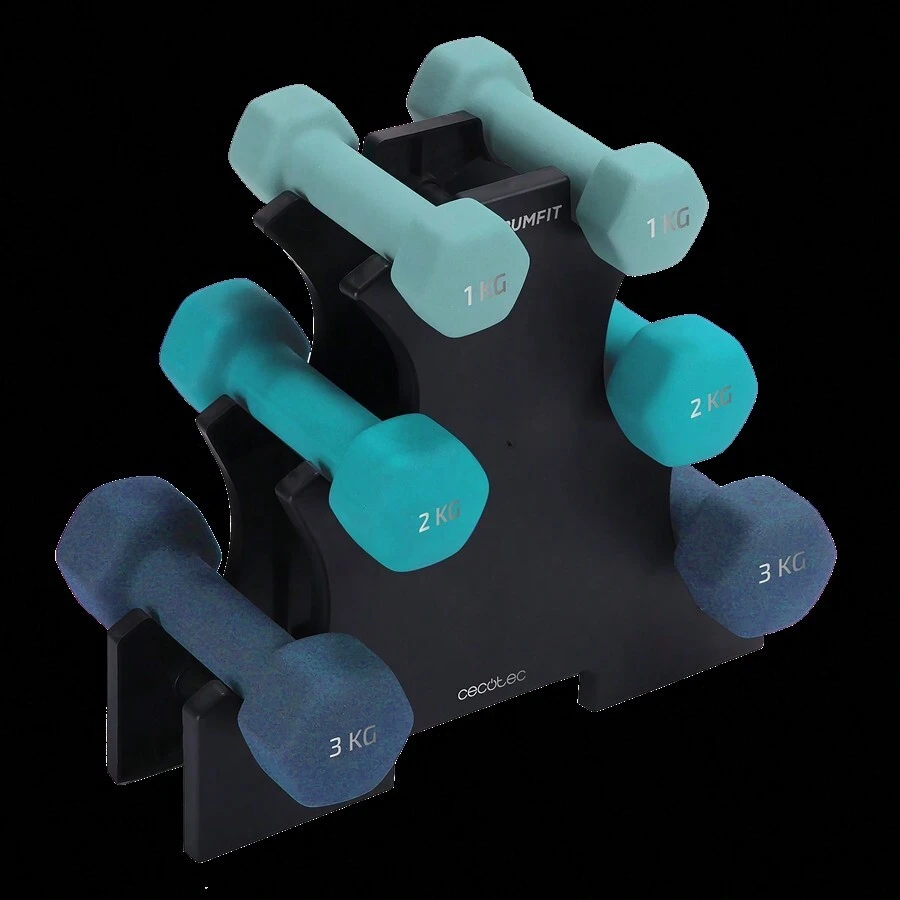 Cecotec Ctec Mancuernas DrumFit Dumbbell 123 Neoprene Set - Multicolore - Visualizzare 1