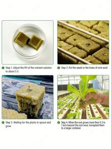 50/100pcs No Soil Cultivation Seedling Blocks, Grow Blocks,Hydroponics Rockwool Cubes With Holes,Gardening Plant Growing Blocks, Breathable Felt Plant Growing Plant Blocks, Garden Raise Supplies,Perfect For Rooting, Cuttings, Cloning Plants, Seed Germination,All Garden Enthusiasts