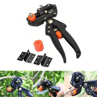花园嫁接工具套件 - 园艺用修枝剪、用于植物枝条藤蔓果树修剪的花园剪刀套装、嫁接刀和 3 个替换刀片