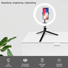 12/14Inch Ring Light With Extendable Tripod Stand, LED Circle Lights With Phone Holder For Live Stream/Makeup/Video, Compatible With All Phones - Multicolor - View 9