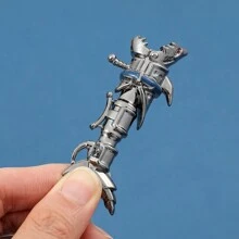 1 pieza Llavero con colgante de Jinx, cadena, joyería de cosplay de Arcane Powder, regalo para mujeres y hombres, accesorio de metal punk y genial