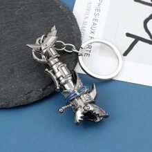 1 pieza Llavero con colgante de Jinx, cadena, joyería de cosplay de Arcane Powder, regalo para mujeres y hombres, accesorio de metal punk y genial