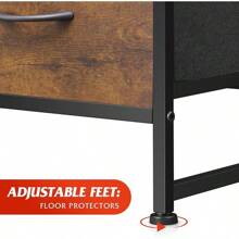 6 Drawer Dresser For Bedroom, Wood Double Dresser, Storage Tower With Wood Bins, Chest Of Drawers For Closet, Living Room, Hallway, Rustic Brown Wood Grain Print